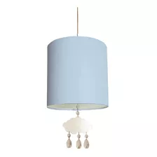 Lustre Pendente Infantil Nuvens C/ 1 Ping 25x25 Azul Bebê