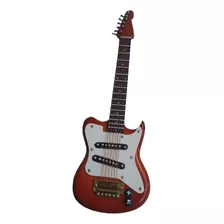 Miniatura Guitarra Madeira 15cm. Instrumento Musical Coleção