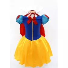 Fantasia Infantil De Festa Princesa Branca De Neve Com Tiara