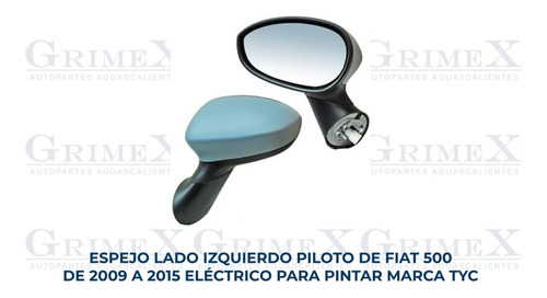 Espejo Fiat 500 2009-10-11-12-13-14-2015 Elect P/pint Ore Foto 2
