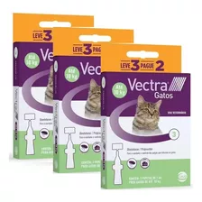 3 Vectra Gatos Para Gatos Até 10kg- 9 Pipetas Envio Imediato