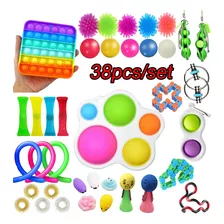 38 Peças Fidget Push Pop It Brinquedos Sensoriais Caixa De N