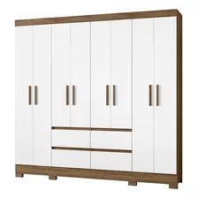 Guarda Roupa Casal 8 Portas 9720 Naturale Branco Moval