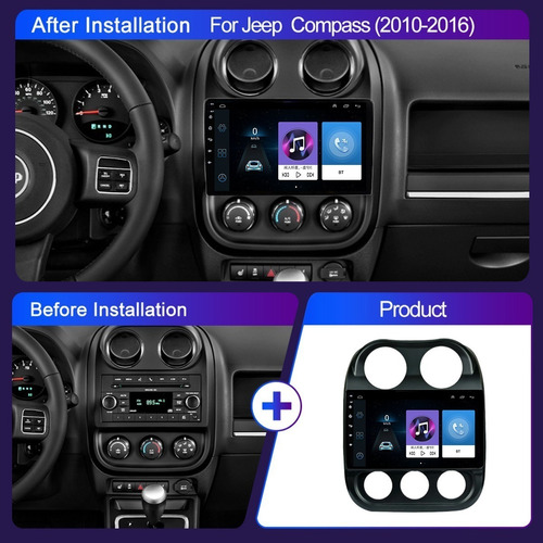 Coche Estreo Android Para Jeep Compass 1 2009-2016 Carplay Foto 2