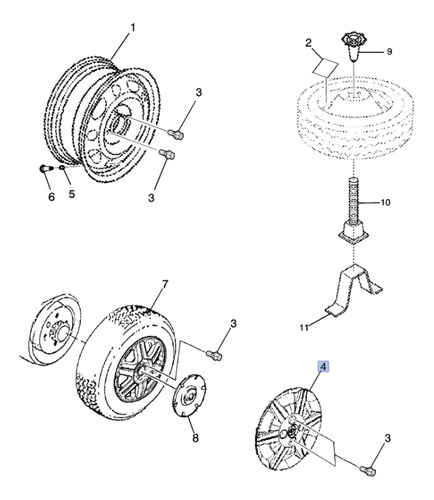 Tapon Rin Rueda 13x5 Chevrolet Chevy Monza C3 2011 Gm Parts Foto 4