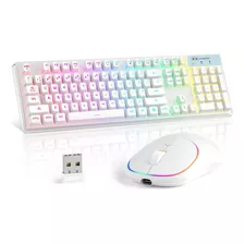 Combo Teclado Y Mouse Inalámbricos Juegos, Teclado Rgb Vg Y