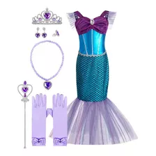 Fantasia Infantil Princesa Ariel Pequena Sereia Elegante