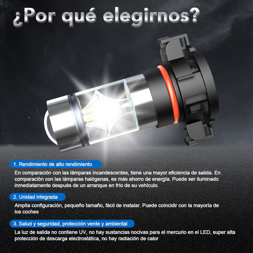 Kit De Focos Led 5202 Ps24w H16 Foco Antiniebla Para Chevy Foto 5