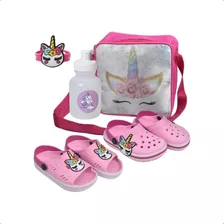 Babuche Infantil Menina Kit 4 Em Um Com Mochila Infantil 