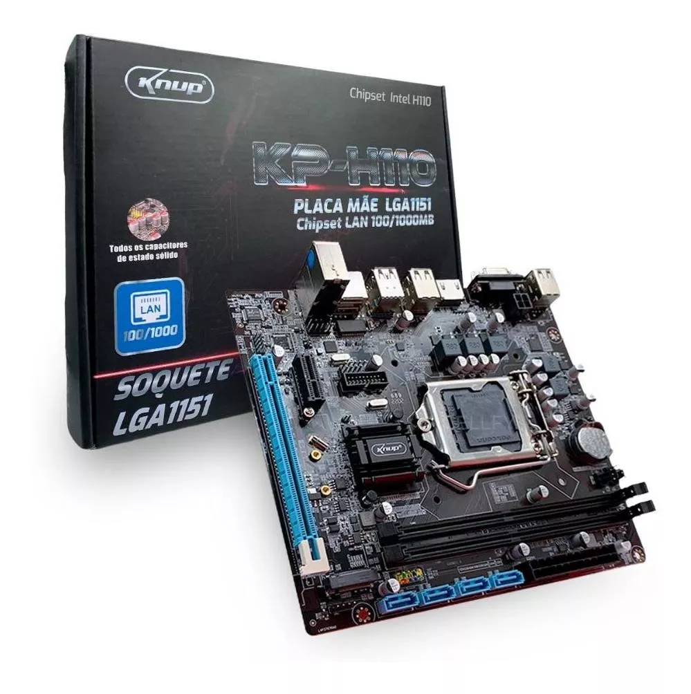 Placa Mãe Lga1151 Chipset Lan 100 Intel H110 32gb Usb 3.0