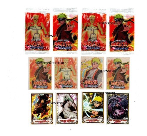 200 Cards Figurinha Naruto C/ 50 Pacotes Bafo Colecionável