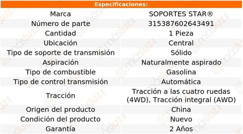 1) Soporte Transmisin Ctral Grand Cherokee 8 Cil 5.9l 98 Foto 2