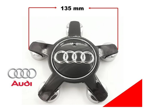 Kit De 4 Centros De Rin Audi A8/s8 2008-2015 135 Mm Negro Foto 2