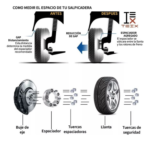 Kit Espaciadores Dodge Durango 11-22 1.5 PuLG 5/127 Cb71.5 Foto 3