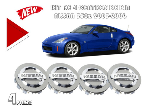 Kit De 4 Centros De Rin Nissan 350z 2003-2006 58 Mm  Foto 2