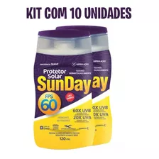 Kit 10 Protetor Solar Sunday Fps 60 120ml Promoção