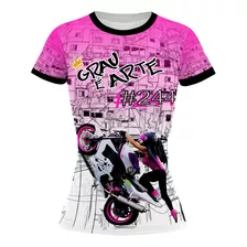 Camiseta Babylook Motos Grau É Arte Camisa 244 Não É Crime