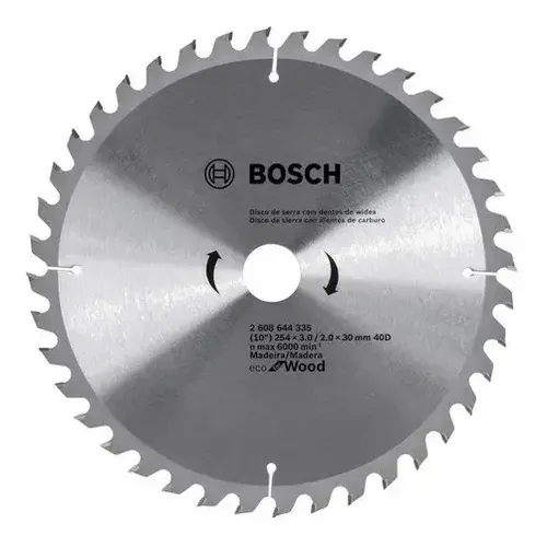 Hoja Disco Sierra Circular Bosch 254mm 40d Para Madera Dgm
