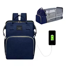 Bolso Mochila Maternal Cuna Portátil Multifuncional Usb 