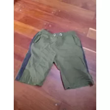 Bermuda Verde Musgo Talle 10 Años Gabardina Pantalón Corto 