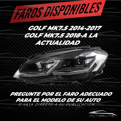 Faros Led Vw Golf 7 Mk7.5 Tipo R Xenon Drl Plug N Play 2018- Foto 8
