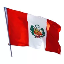 Bandera De Perú 60x90 Cms Estampada Ojales Metálicos. 