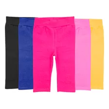 Kit 10 Legging Infantil Calça Capri Menina Cotton Liso