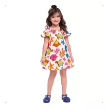 Vestido Infantil Menina Alto Verão Meia Malha Kyly 3