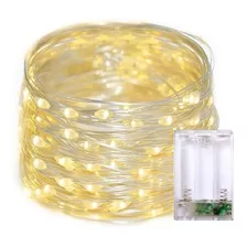 Fio De Fada Decorativo Amarelo Cordão Luz Led C/20 2m Pilha