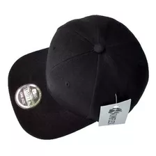 Boné Aba Reta Preto Regulador Plástico Liso Snapback Top