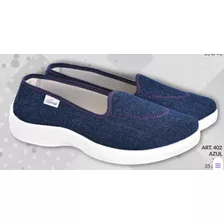 Zapatillas Pancha Mujer Con Taco Gowell 35-41 Art 402