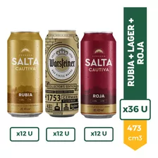Cerveza Salta Cautiva Rubia X12 + Rojas X12 + Warsteiner X12