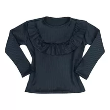 Blusa Infantil Canelada Menina Inverno Babadinho Mini Diva 