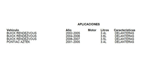 Balatas Delanteras Pontiac Aztek 2002 3.4l Brembo Foto 3