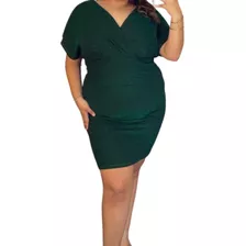 Vestido De Fiesta Para Dama Curvy Escote V Ajustado