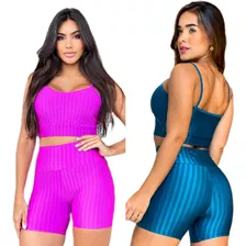 Conjunto Fitness Top+short Roupa Para Academia New Zig Kit