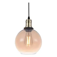 Lustre Pendente Blumenau Vintage Globo Âmbar E27 Bivolt 110v/220v