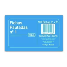 Ficha Pautada Nº1 3x5 C/100 Fichas Tilibra 2 Pacotes