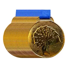 Kit 150 Medalhas 3,5cm Campeonato Torneio Baralho Jogos Copa