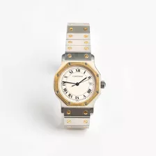 Clásico Reloj Cartier Santos Hombre Automático Acero Y Oro