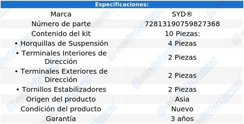 Horquillas Terminales Tornillos (10 Pzs) Titan 04 Al 15 Syd Foto 2