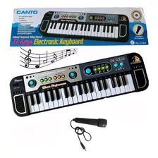 Piano + Microfone Semi Profissional 37 Keys Criança Infantil