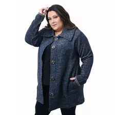 Blusa Casaco Plus Size Sobretudo Com Bolso Frio Inverno