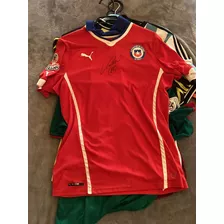 Camiseta Selección Chile 2015 Arturo Vidal Autografiada Og