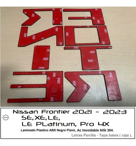 Letras Combo Logotipo Nissan Frontier  21-24 Parrilla-batea Foto 7