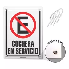 Señaletica No Estacionarse Cochera En Servicio 26x35