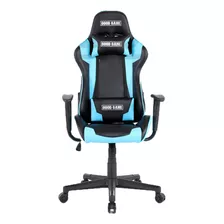 Silla De Escritorio Good Game Pro Ergonómica Negra Y Turquesa Con Tapizado De Cuero Sintético