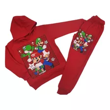 Buzo Super Mario Algodon Poleron+pantalon