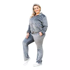 Conjunto Feminino Plus Size Plush G1 G2 G3 Veludo De Inverno