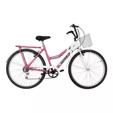Bicicleta Aro 26 Ultra Bike Summer Bicolor Com 6 Marchas Cor Rosa-branco